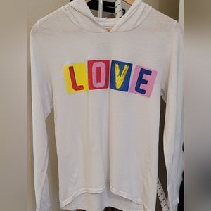 Long Sleeve LOVE hoodie. Girls XL like new condition.